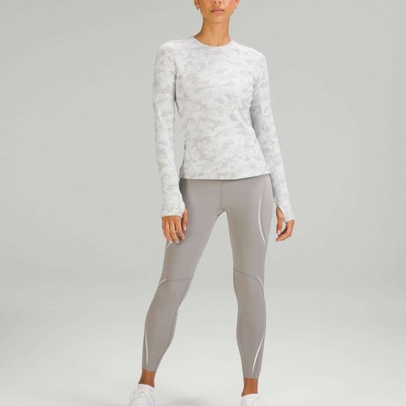 Lululemon Its Rulu Run Long Sleeve Shirt Heathered Camo Jacquard Size 10 - Picture 2 of 7